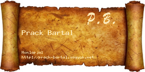 Prack Bartal névjegykártya